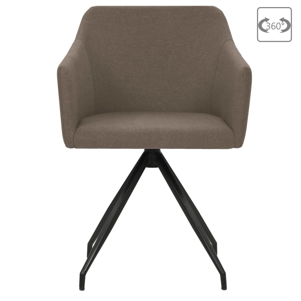 vidaXL Okretne blagovaonske stolice od tkanine 2 kom smeđe-sive
