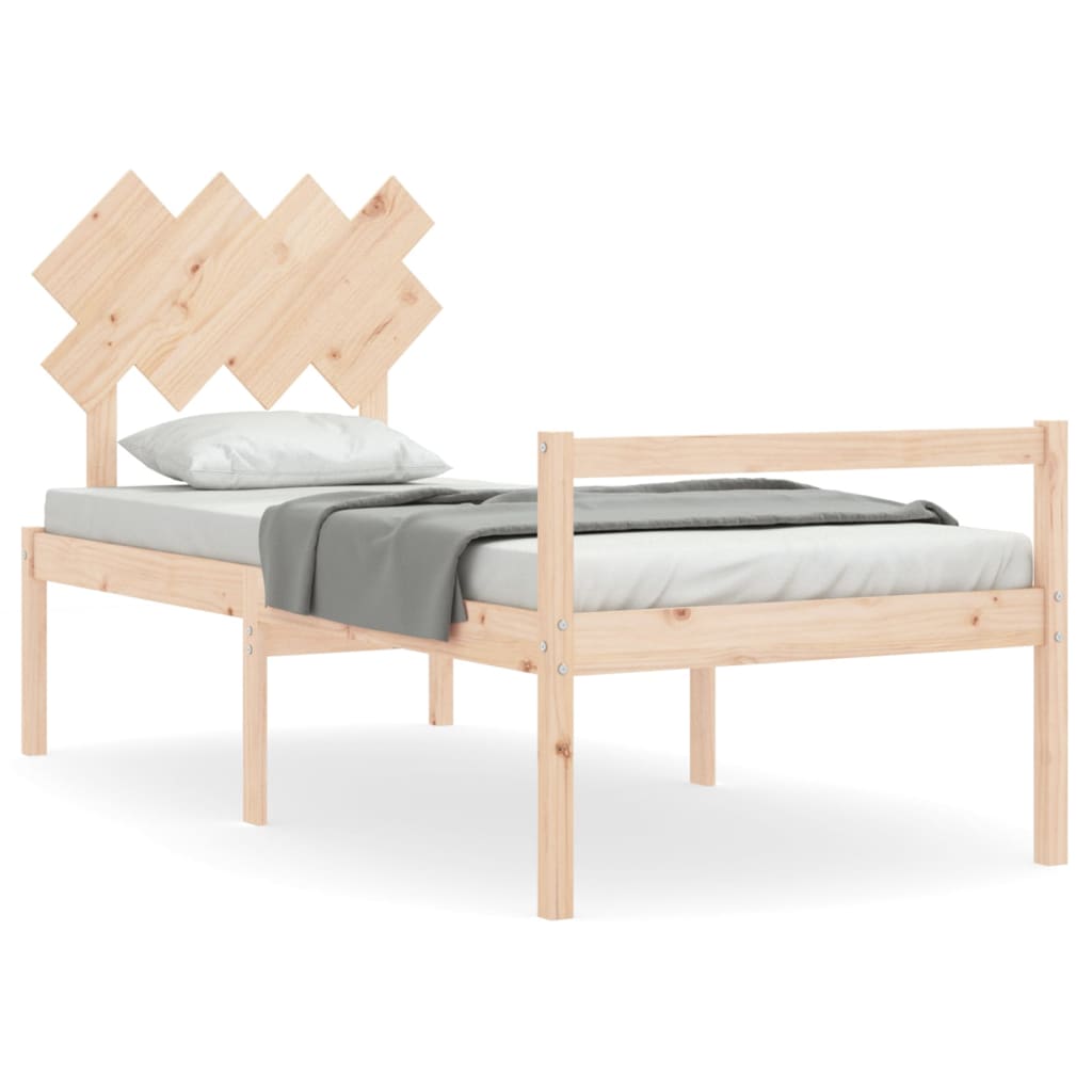 vidaXL Krevet za starije s uzglavljem 90x200 cm od masivnog drva