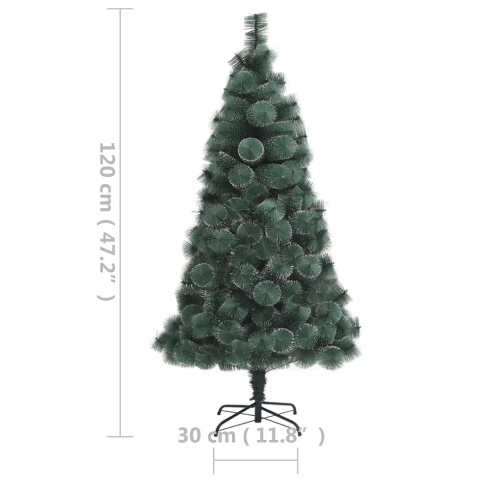 vidaXL Umjetno osvijetljeno božićno drvce zeleno 120 cm PVC i PE