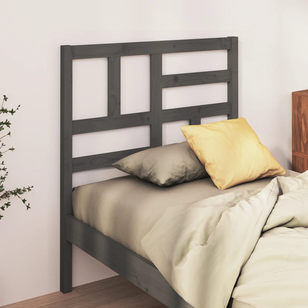 vidaXL Uzglavlje za krevet sivo 81 x 4 x 104 cm od masivne borovine