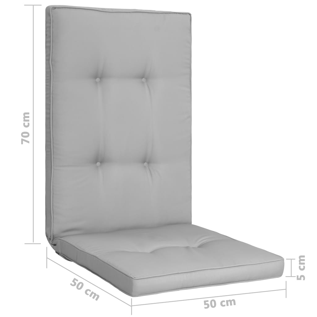 vidaXL Jastuci za vrtne stolice 2 kom sivi 120 x 50 x 5 cm