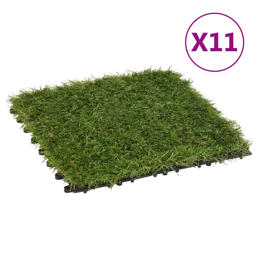 vidaXL Pločice umjetne trave 11 kom 30 x 30 cm zelene
