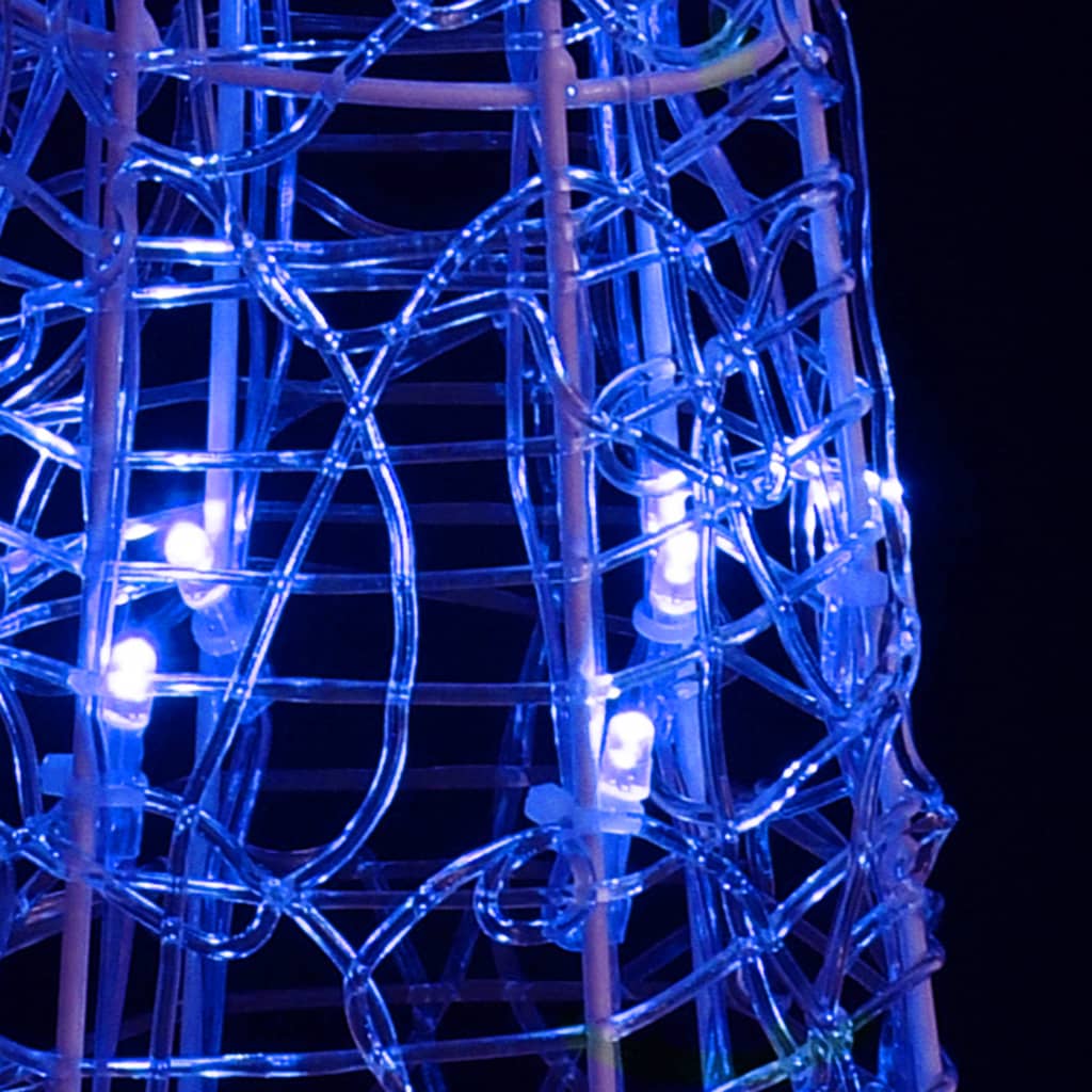 vidaXL Akrilni ukrasni stožac s LED svjetlima plavi 90 cm