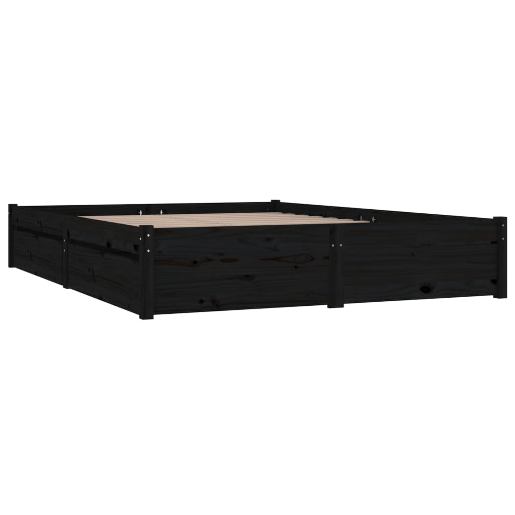 vidaXL Okvir za krevet s ladicama crni 140 x 190 cm