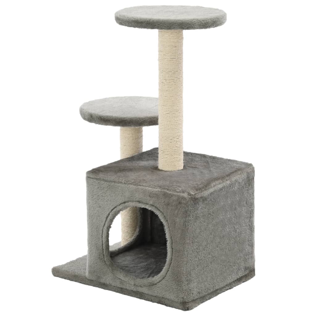vidaXL Penjalica za mačke sa stupovima za grebanje od sisala 60 cm siva
