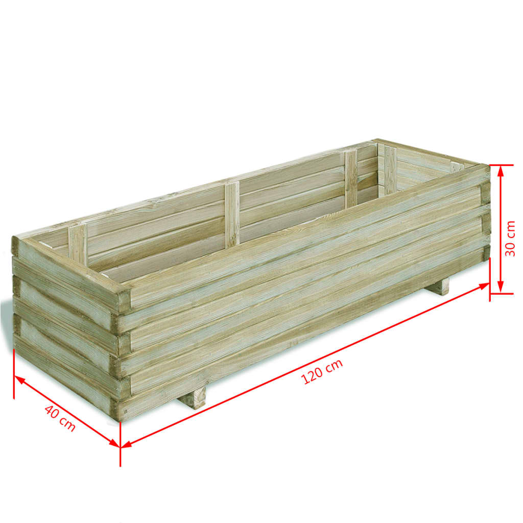 vidaXL Sadilica 120 x 40 x 30 cm drvena pravokutna