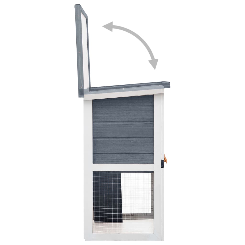 vidaXL Vanjska kućica za zečeve s 1 vratima siva drvena