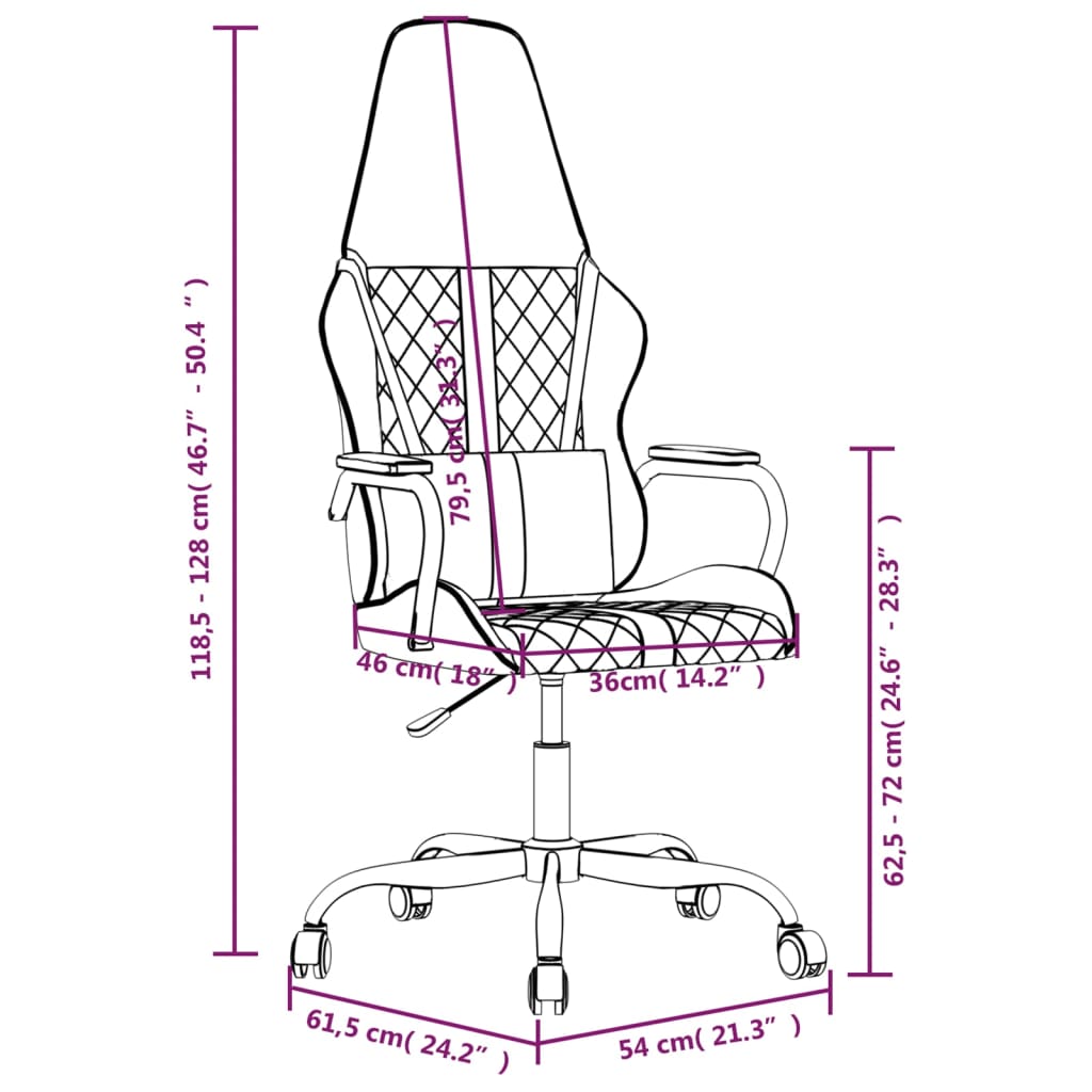vidaXL Igraća stolica crno-siva od umjetne kože