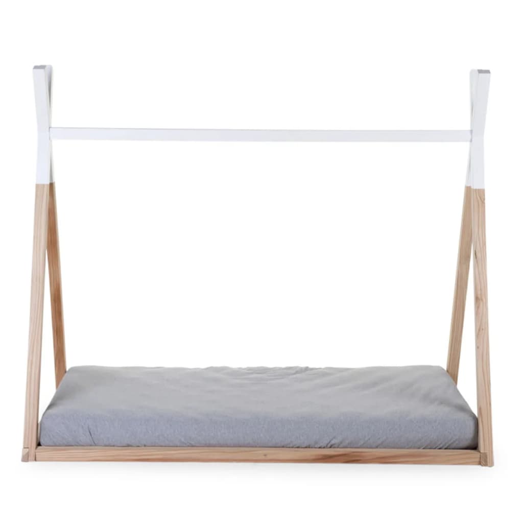 CHILDHOME okvir za krevet tipi 70 x 140 cm boja drva i bijela B140TIPI