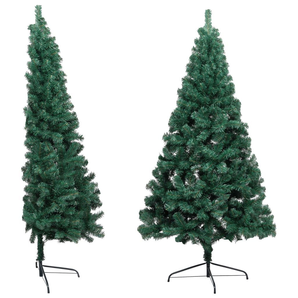 vidaXL Umjetna osvijetljena polovica božićnog drvca zelena 180 cm PVC