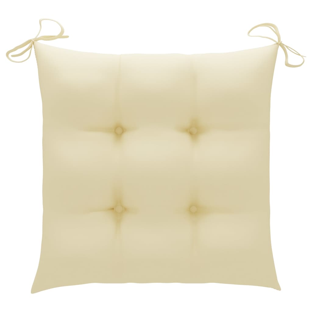 vidaXL Blagovaonske stolice s krem bijelim jastucima 8 kom od tikovine