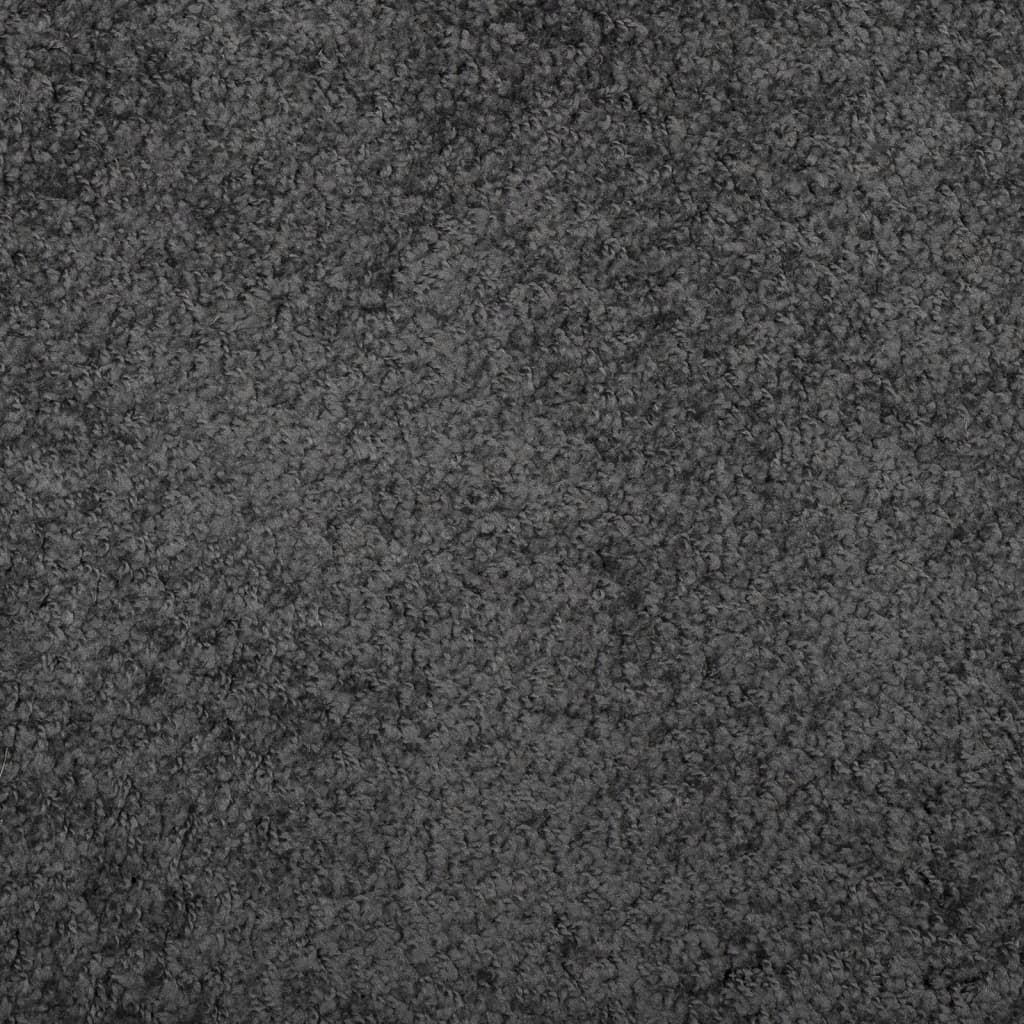 vidaXL Čupavi tepih PAMPLONA s visokim vlaknima antracit Ø 240 cm