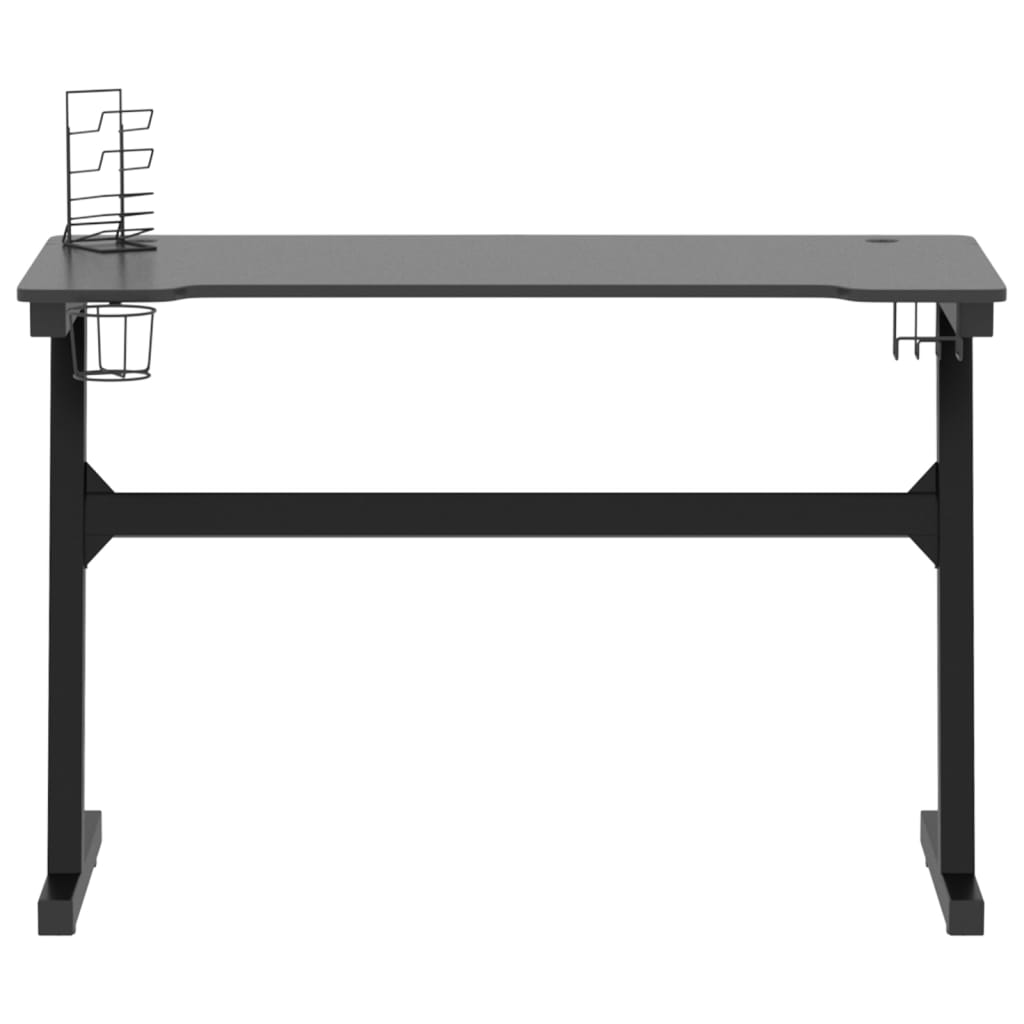 vidaXL Igraći stol LED u obliku slova Z crni 110 x 60 x 75 cm