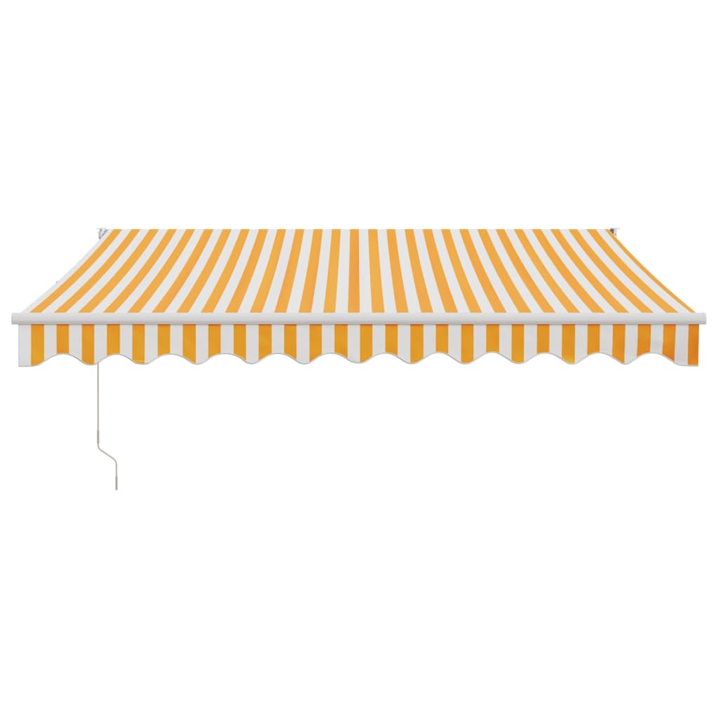 vidaXL Automatska tenda na uvlačenje žuto-bijela 3 x 2,5 m
