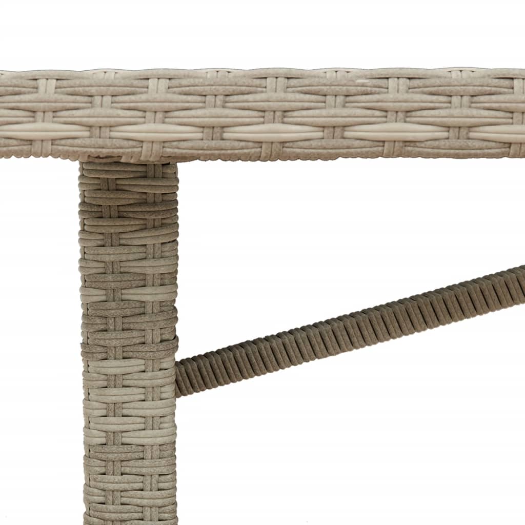 vidaXL Vrtni stol sa staklenom pločom sivi 190x80x74 cm od poliratana