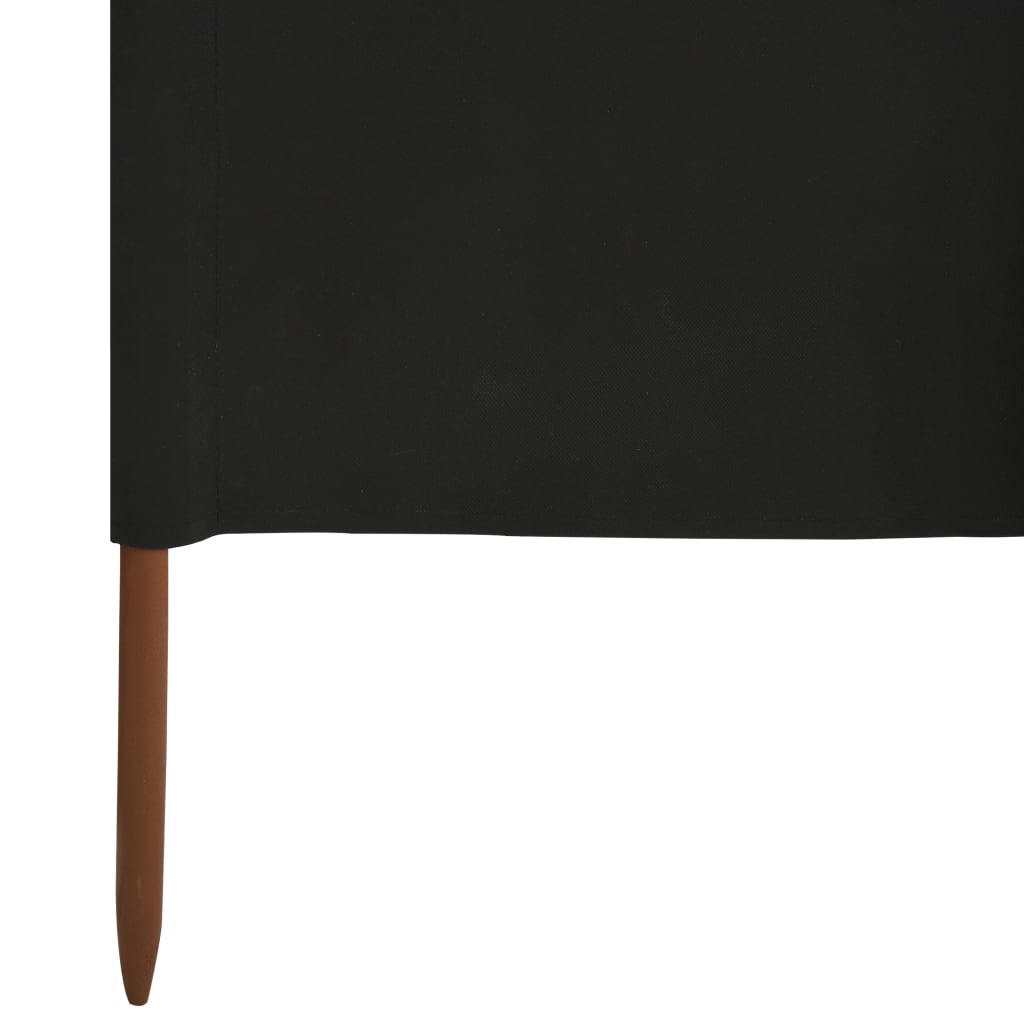 vidaXL Vjetrobran s 5 panela od tkanine 600 x 120 cm crni