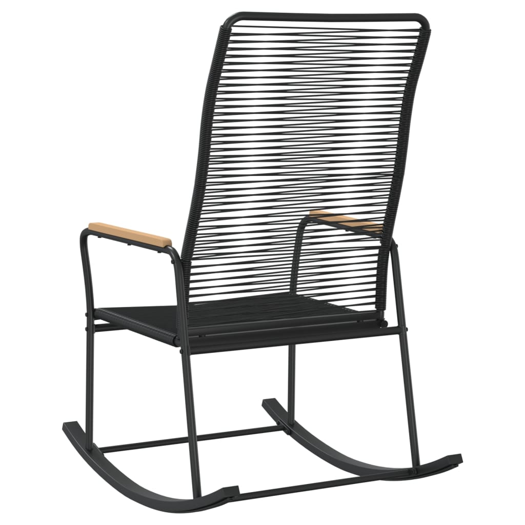 vidaXL Vrtna stolica za ljuljanje crna 59 x 79,5 x 104 cm PVC ratan