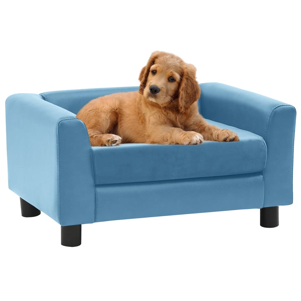 vidaXL Sofa za pse s jastukom tirkizna 60x43x30 cm pliš i umjetna koža