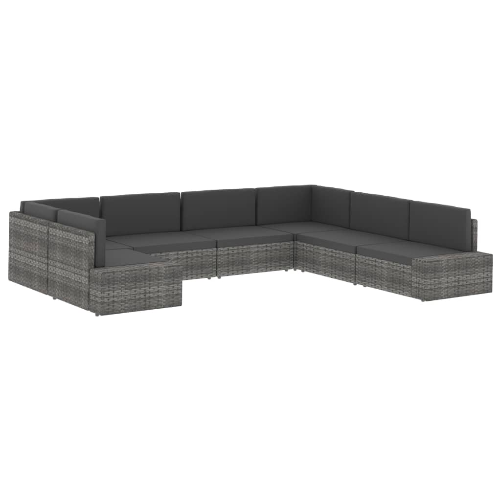 vidaXL Modularna srednja sofa od poliratana smeđa