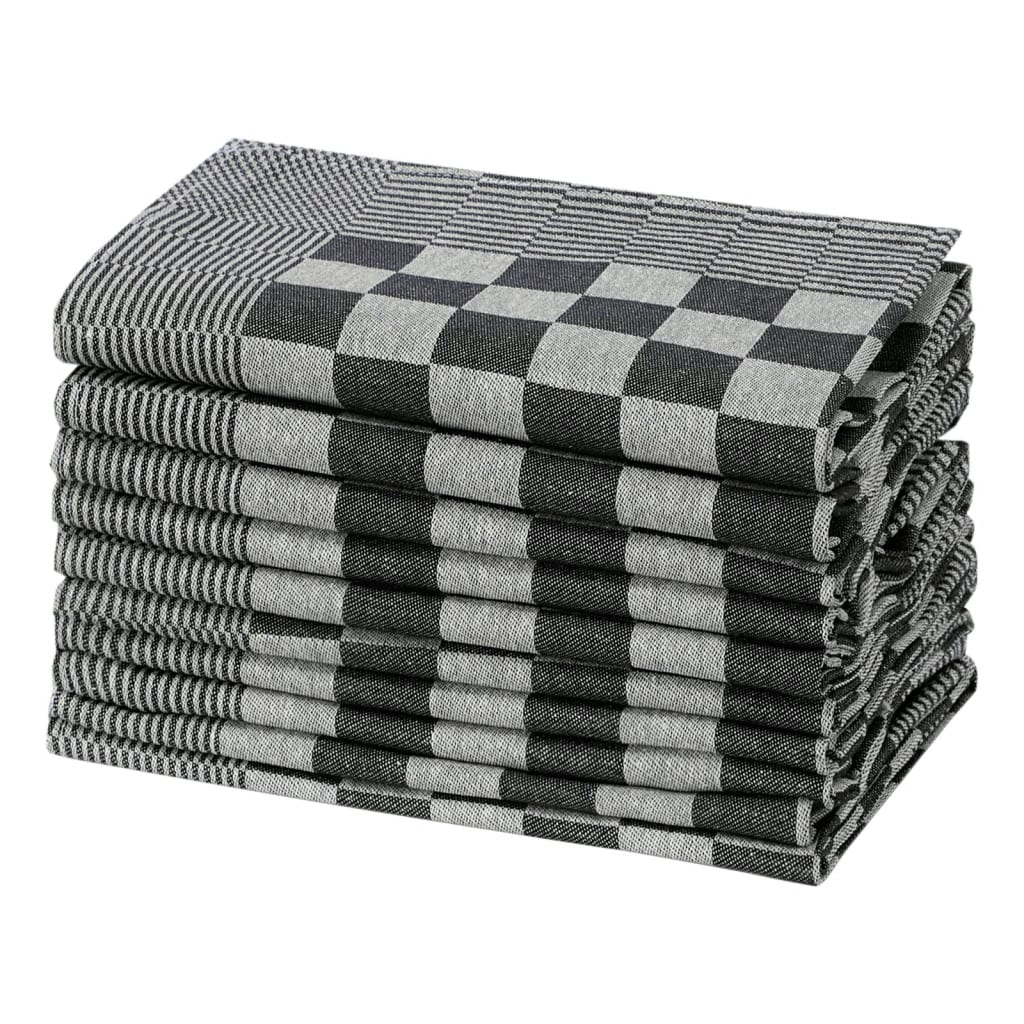 vidaXL Kuhinjske krpe 10 kom crno-bijeli 50 x 70 cm pamučne
