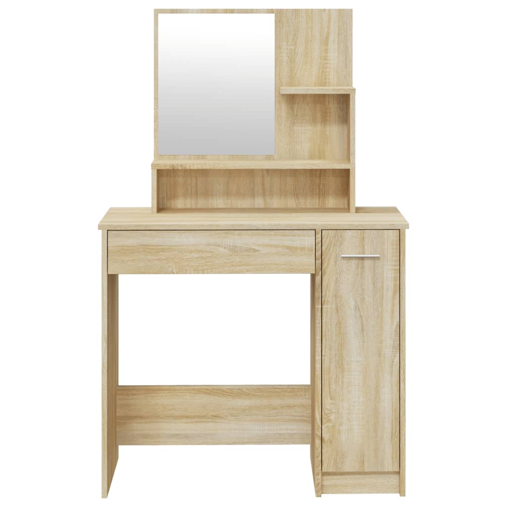 vidaXL Toaletni stolić s ogledalom boja hrasta sonome 86,5x35x136 cm