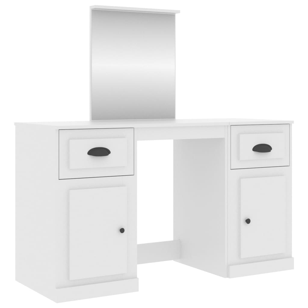 vidaXL Toaletni stolić s ogledalom bijeli 130 x 50 x 132,5 cm