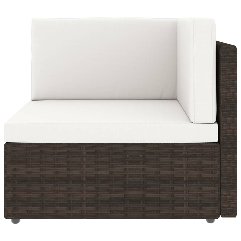vidaXL Modularna kutna sofa od poliratana smeđa