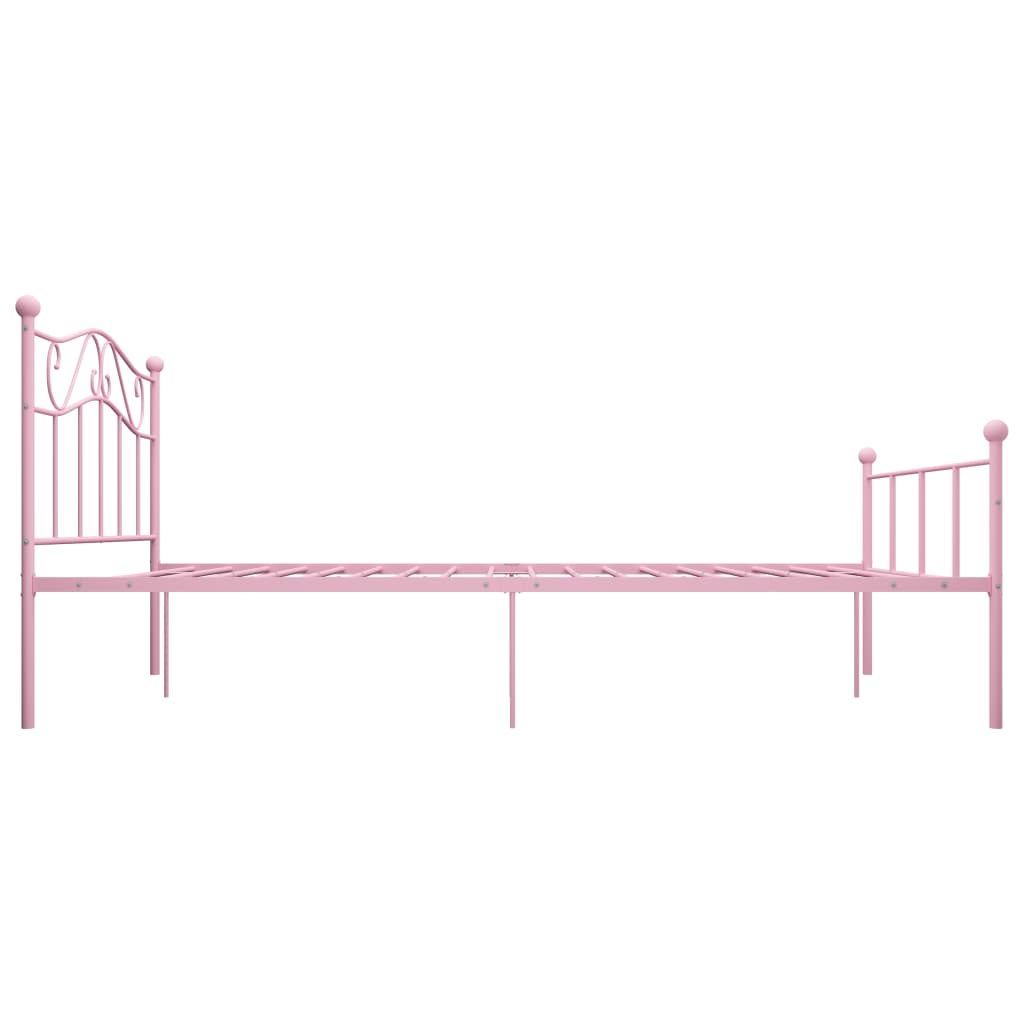 vidaXL Okvir za krevet ružičasti metalni 160 x 200 cm