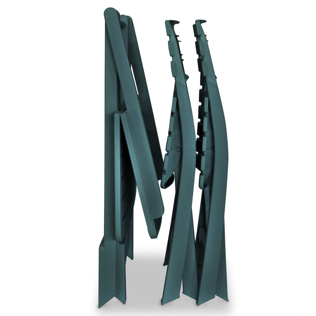 vidaXL 3-dijelni sklopivi bistro set plastični zeleni