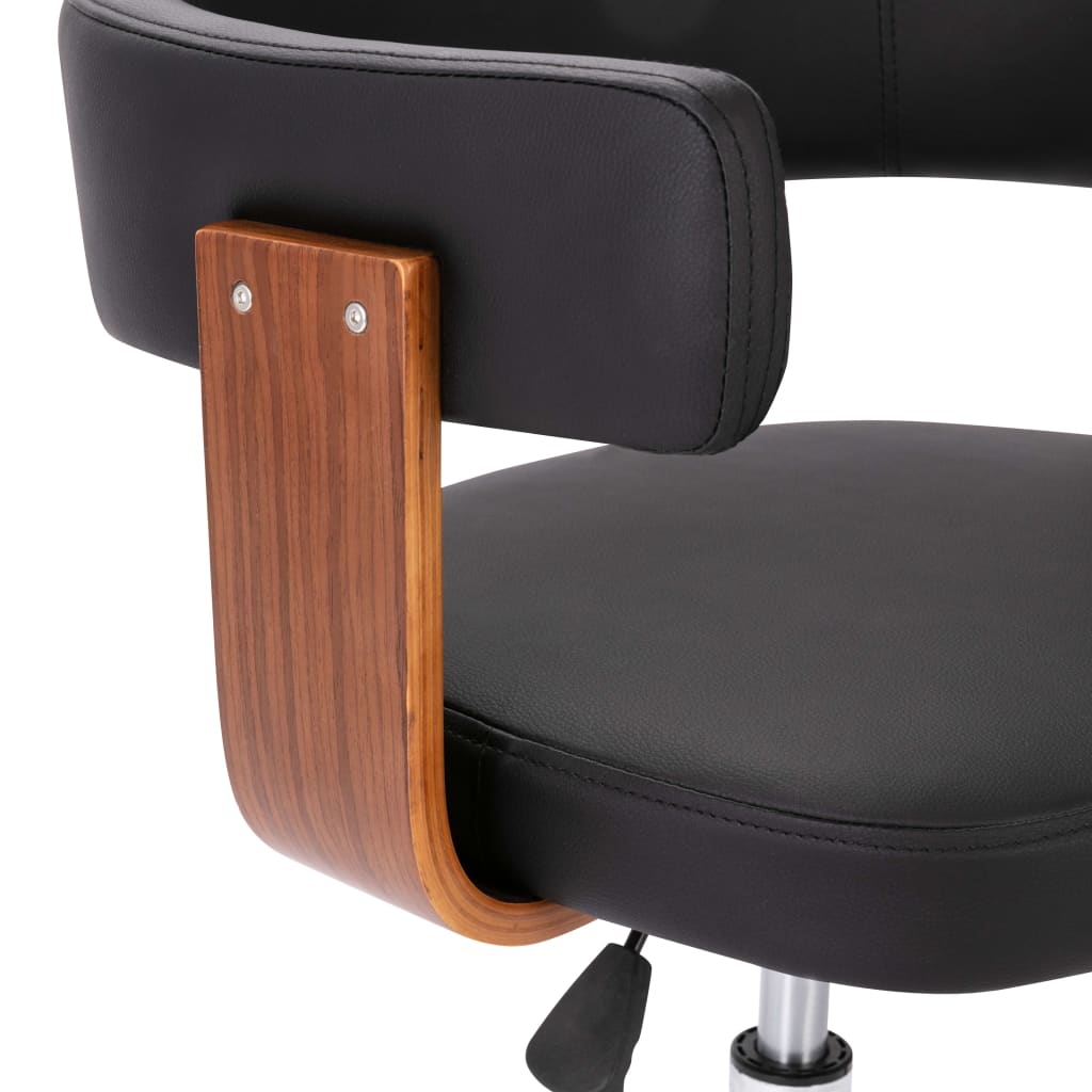 vidaXL Okretne blagovaonske stolice 4 kom od drva i umjetne kože crne