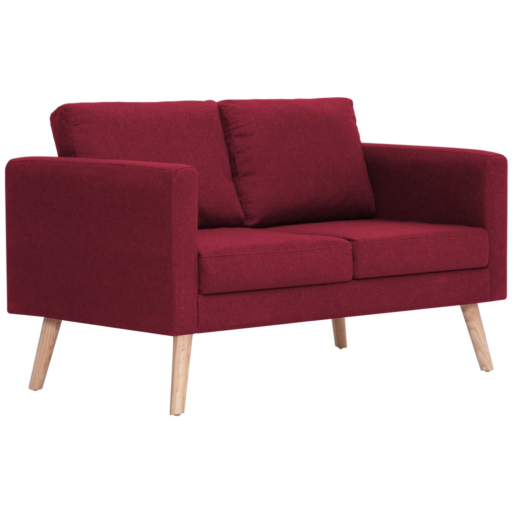 vidaXL 2-dijelni set sofa od tkanine crvena boja vina