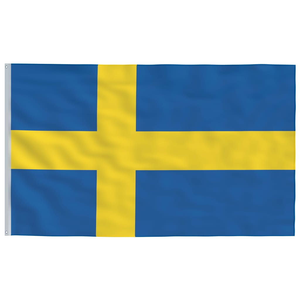 vidaXL Švedska zastava i jarbol 5,55 m aluminijski