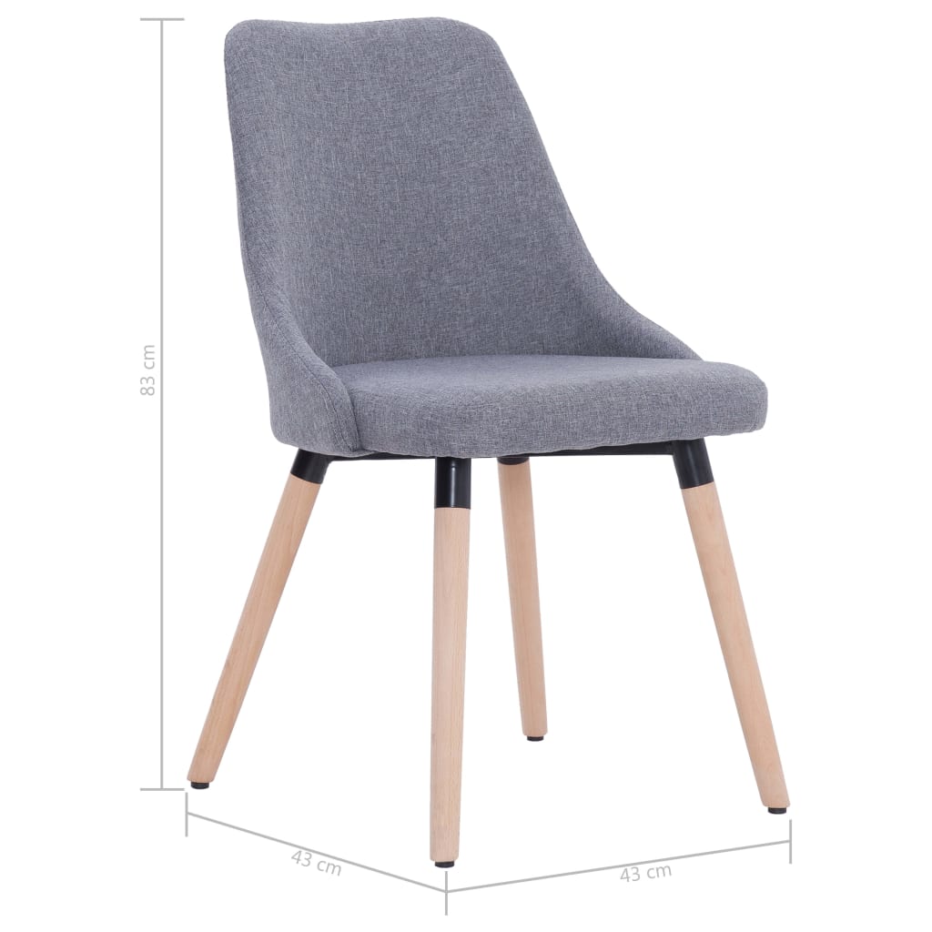 283625 vidaXL Dining Chairs 2 pcs Light Grey Fabric