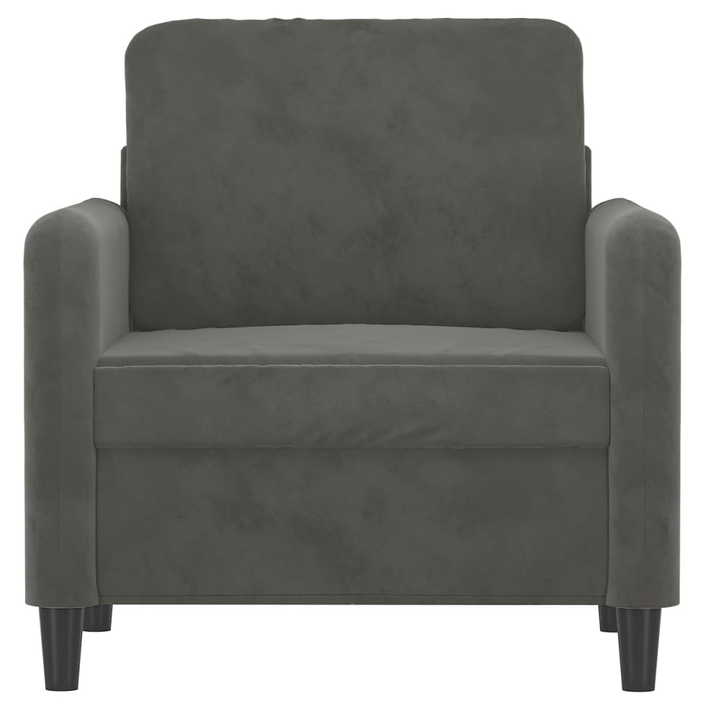 vidaXL Fotelja tamnosiva 60 cm baršunasta