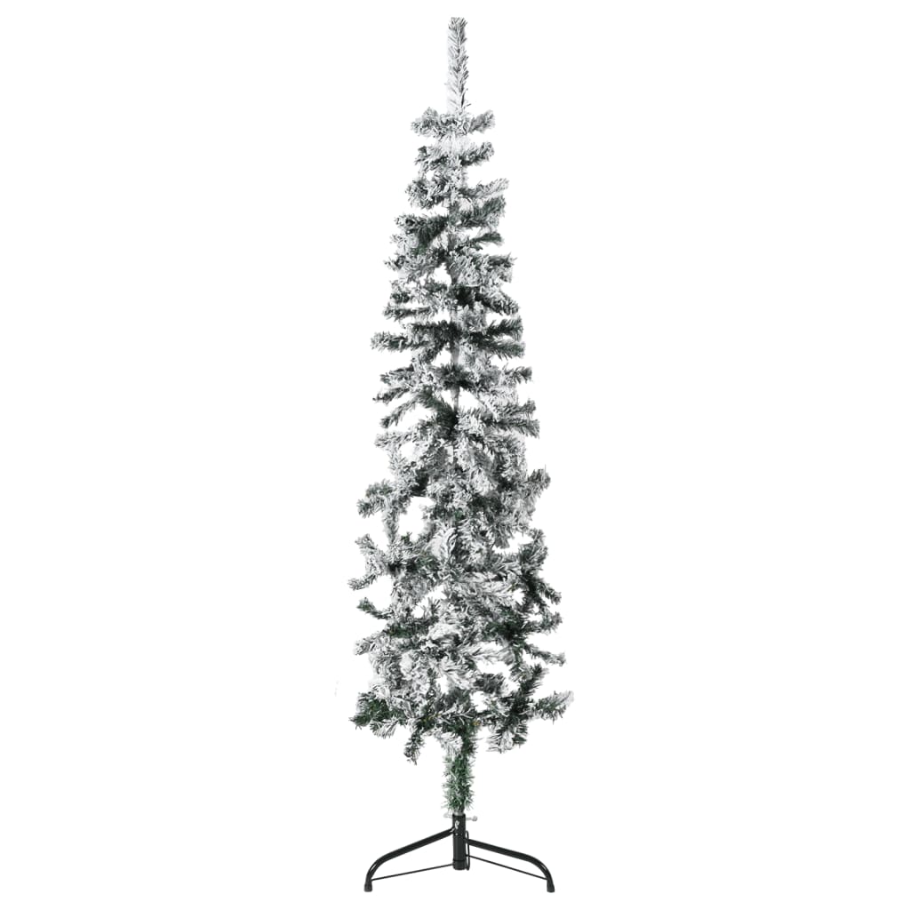 vidaXL Tanka umjetna polovica božićnog drvca sa snijegom 120 cm
