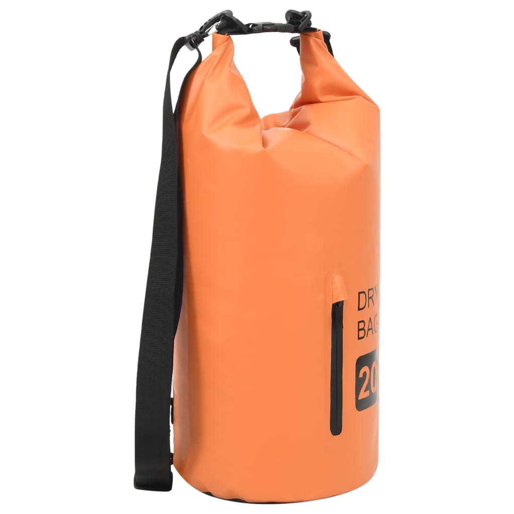 vidaXL Suha torba s patentnim zatvaračem narančasta 20 L PVC