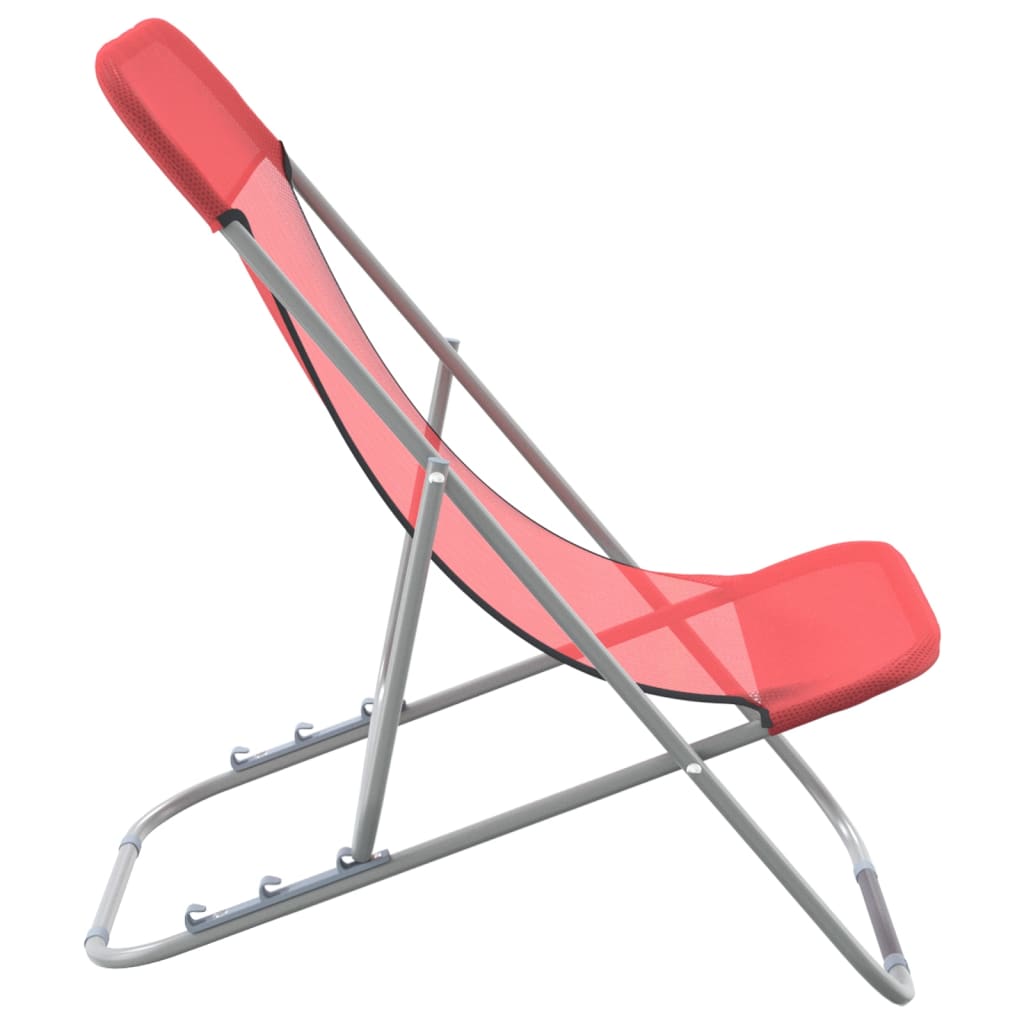 vidaXL Sklopive stolice za plažu 2 kom crveni od tekstilena i čelika