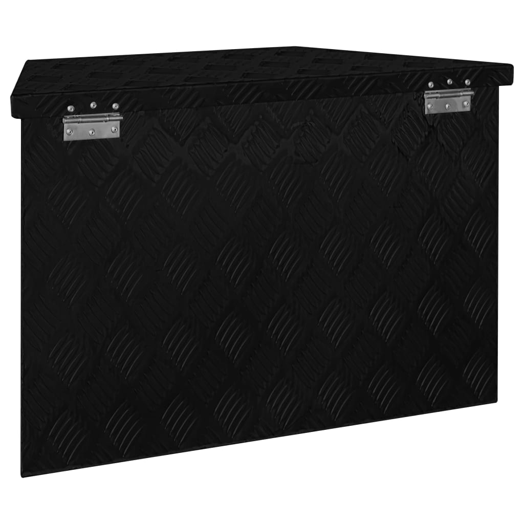 vidaXL Aluminijska kutija 70 x 24 x 42 cm trapezoidna crna