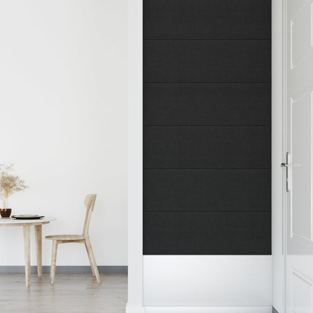 vidaXL Zidne ploče 12 kom crna 90 x 30 cm tkanina 3,24 m²