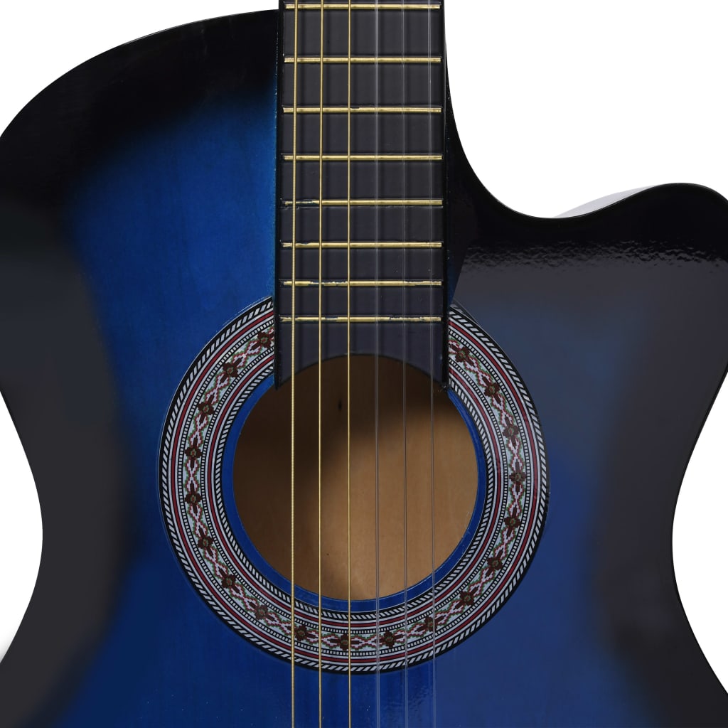 vidaXL Klasična gitara Western s prorezom i 6 žica plava 38 "