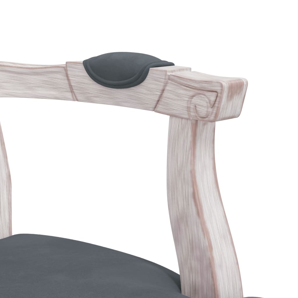 vidaXL Blagovaonske stolice 2 kom tamnosive 62x59,5x100,5 cm baršun