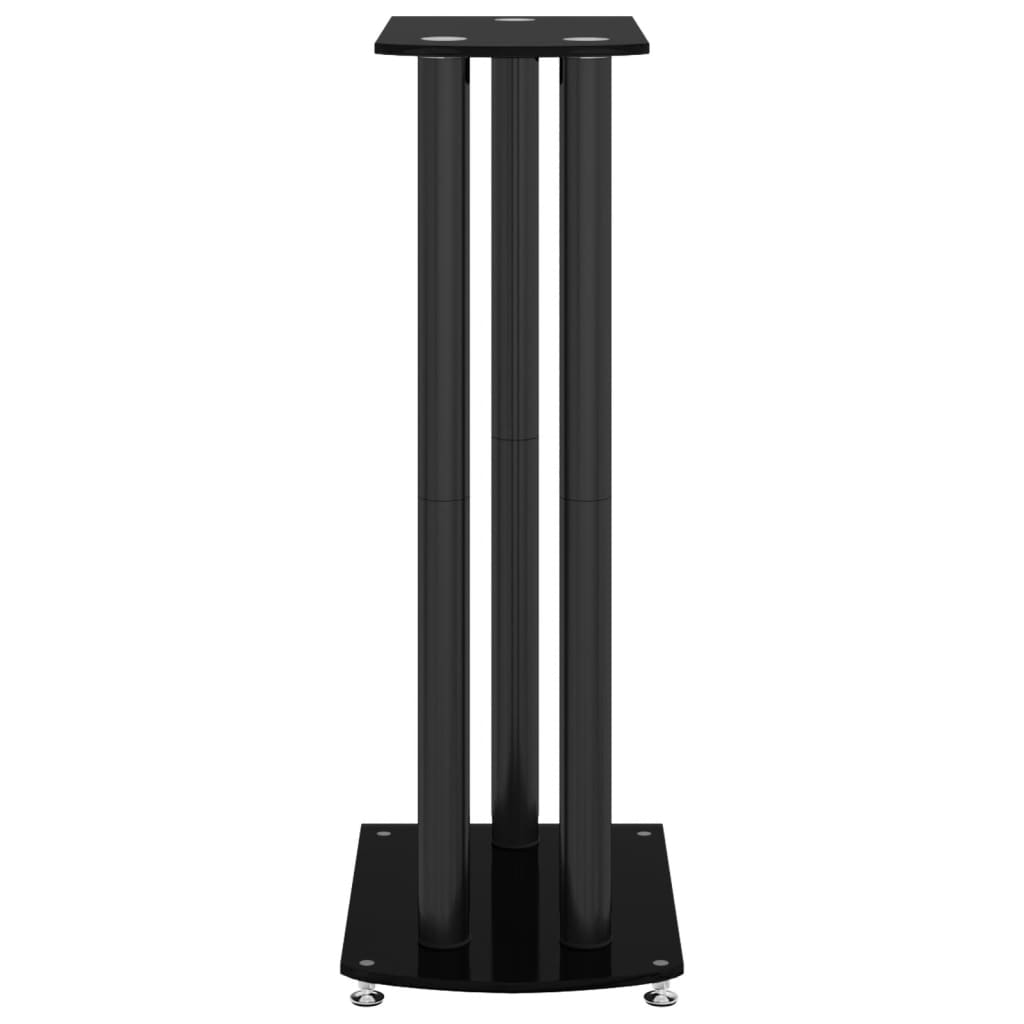 vidaXL Stalci za zvučnike crni 2 kom kaljeno staklo dizajn s 3 stupa