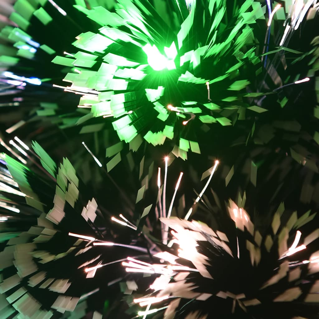 vidaXL Osvijetljeno božićno drvce zeleno-bijelo 64 cm optička vlakna