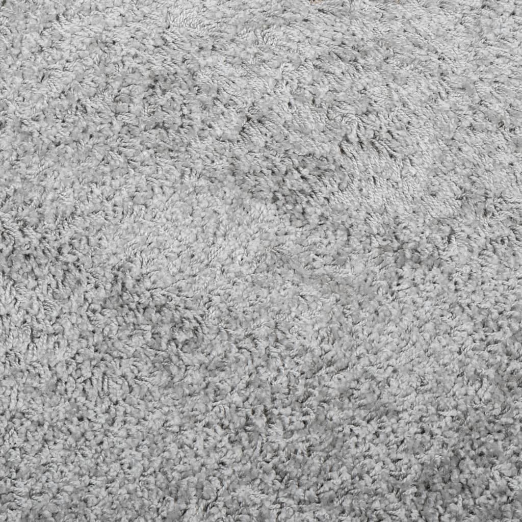 vidaXL Čupavi tepih PAMPLONA s visokim vlaknima moderni sivi Ø 100 cm
