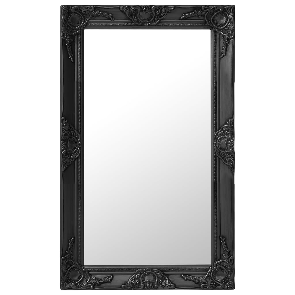 vidaXL Zidno ogledalo u baroknom stilu 50 x 80 cm crno