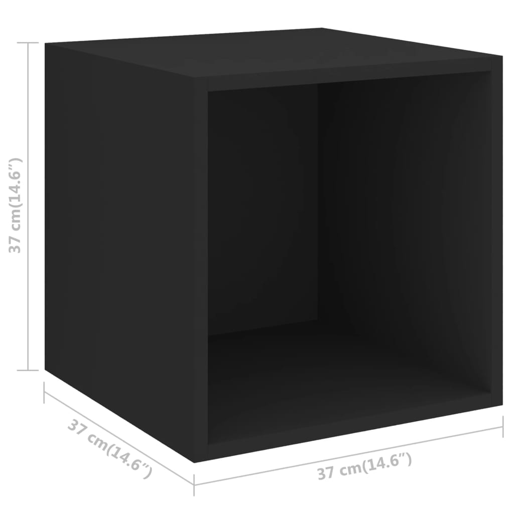 vidaXL Zidni ormarić crni 37 x 37 x 37 cm od konstruiranog drva