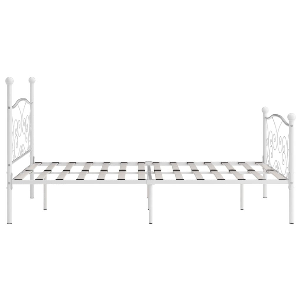 vidaXL Okvir za krevet s podnicama bijeli metalni 140 x 200 cm