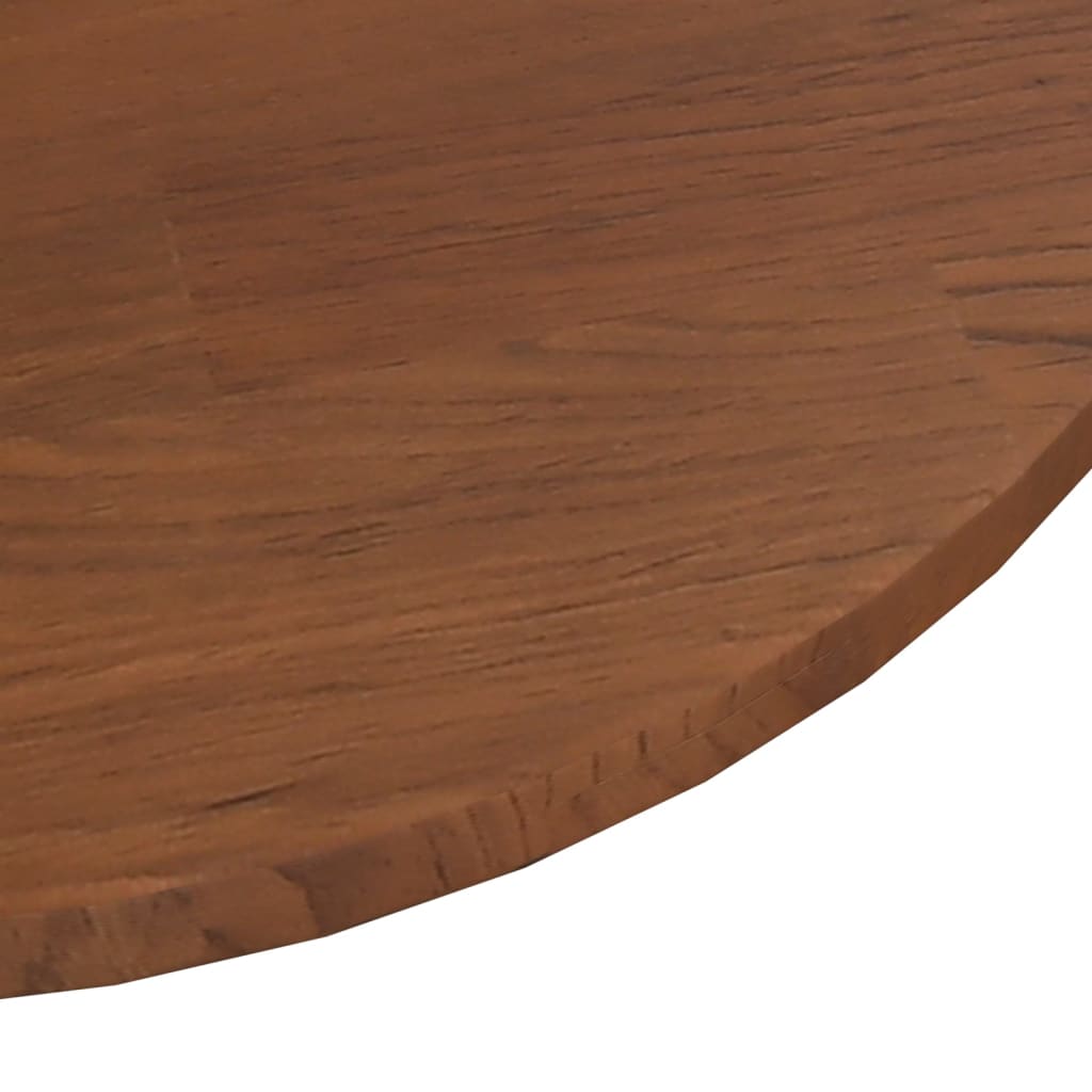 vidaXL Okrugla stolna ploča tamnosmeđa Ø50x1,5 cm tretirana hrastovina
