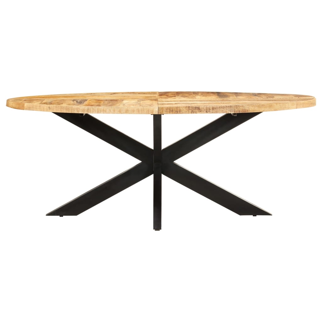 vidaXL Blagovaonski stol ovalni 200 x 100 x 75 cm od grubog drva manga