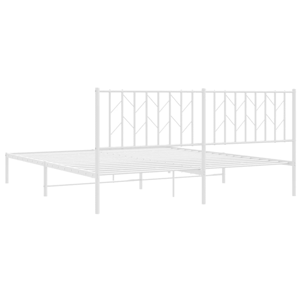 vidaXL Metalni okvir za krevet s uzglavljem bijeli 183x213 cm
